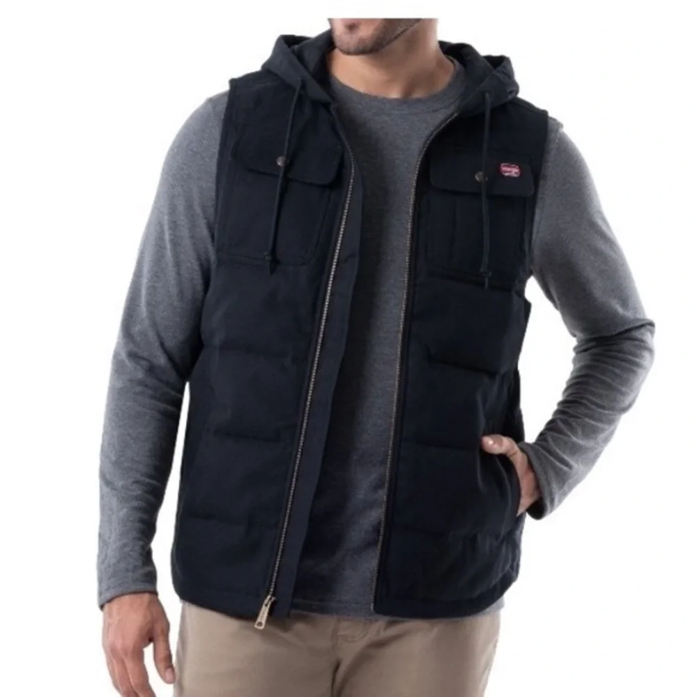 Wrangler Workwear Men's Dark Vest with Hood